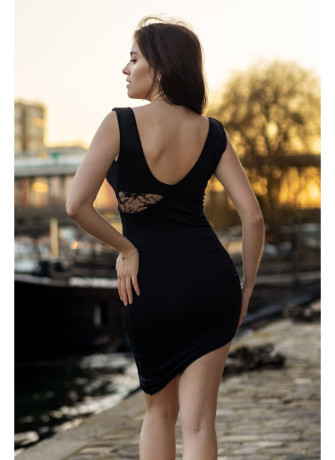 Robe noire Adelina - LDC02BLK